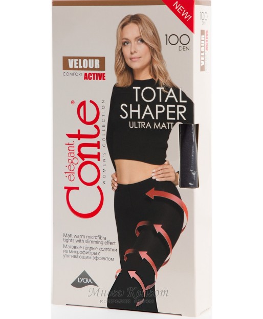 Колготки с микрофиброй Conte Velour Active Total Shaper 100